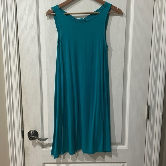Old Navy Sz  SP turquoise, tie, back dress - Picture 1 of 5